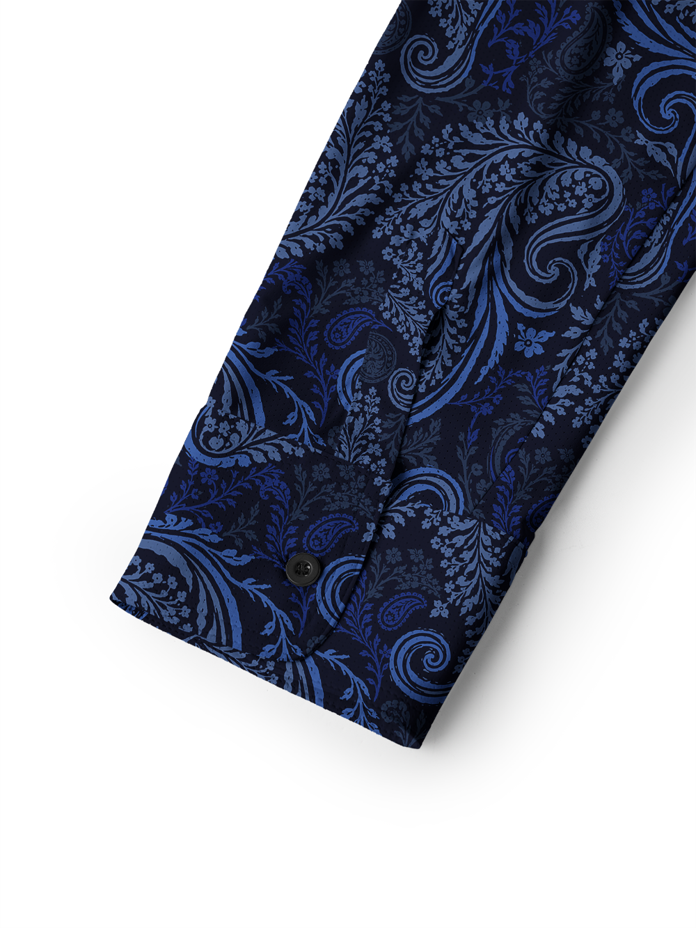 Orionride Blue Paisley Men's Stretchy Breathable Long Sleeve Gravel Shirt