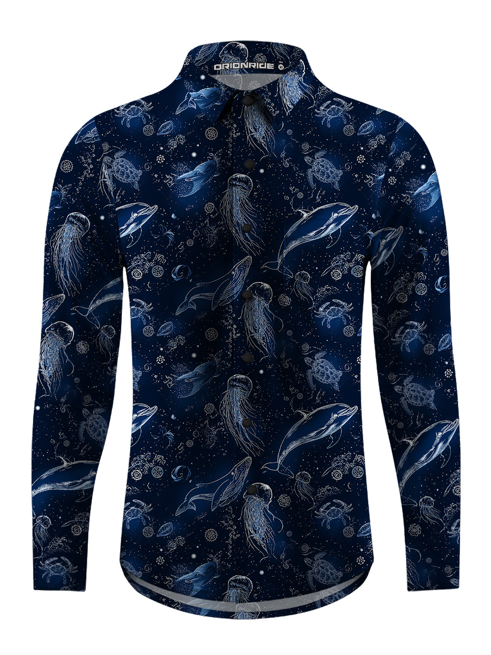 Orionride Secrets Of The Ocean Men's Stretchy Breathable Long Sleeve Gravel Shirt