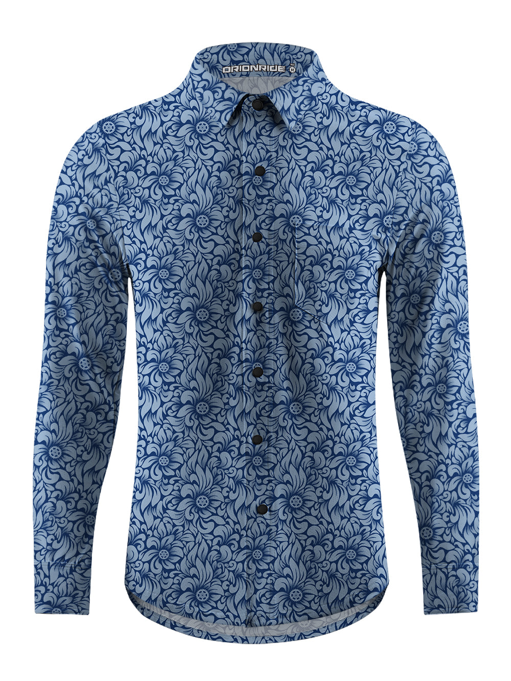 Orionride Swaying Flowers Men's Stretchy Breathable Long Sleeve Gravel Shirt