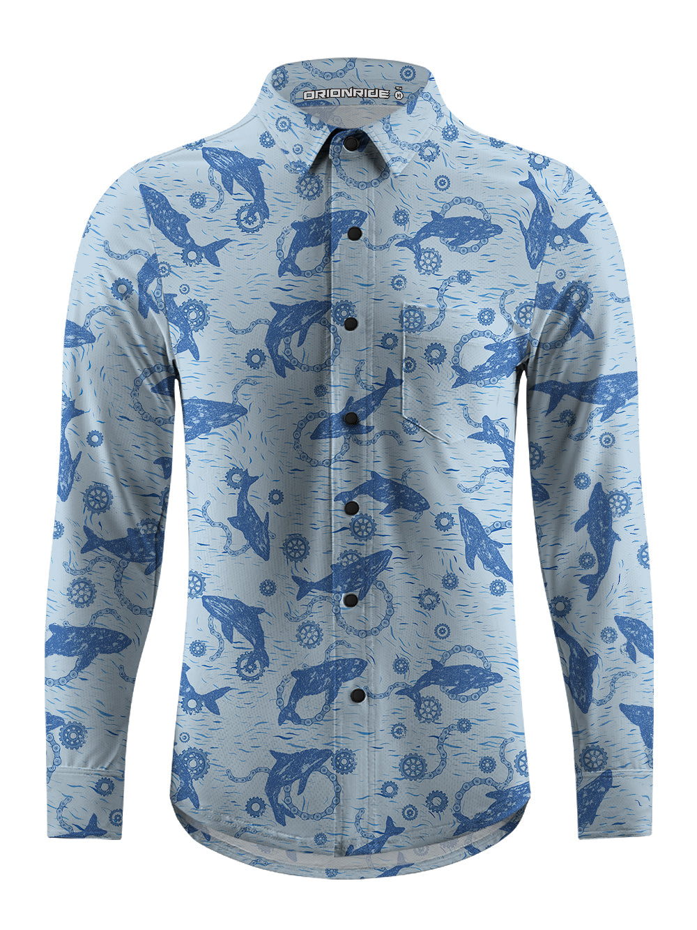 Orionride Dolphin Game Men's Stretchy Breathable Long Sleeve Gravel Shirt