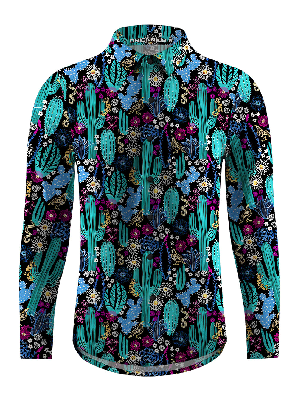 Orionride Spiral Flower Gear Men's Stretchy Breathable Long Sleeve Gravel Shirt