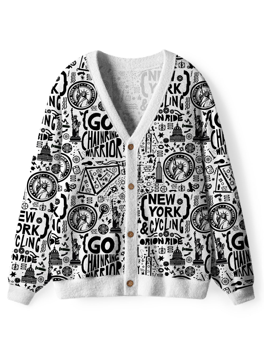 Orionride Go To New York Men's Cardigan Knit Sweaters