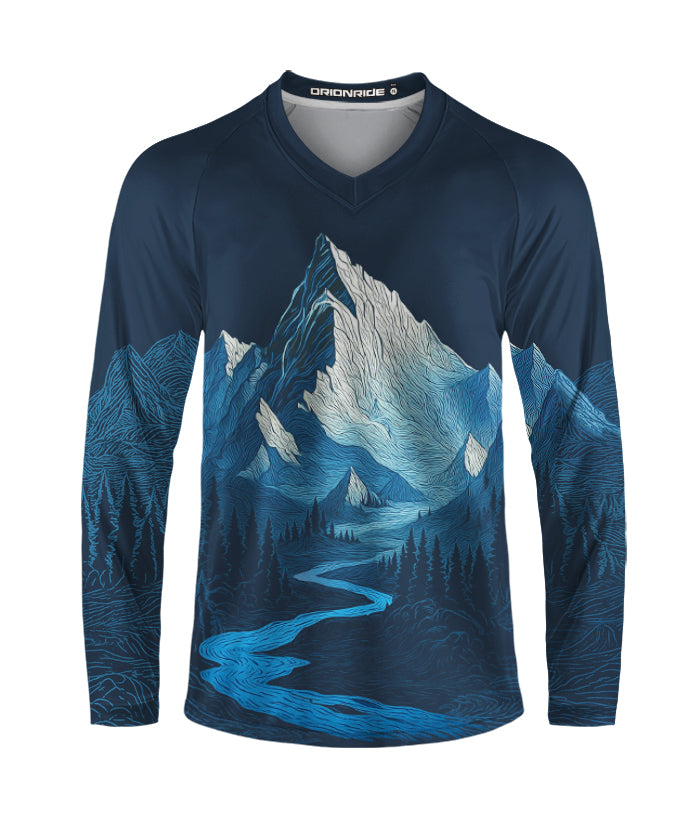Orionride Quiet Mountain Peaks Long Sleeve Downhill Jersey