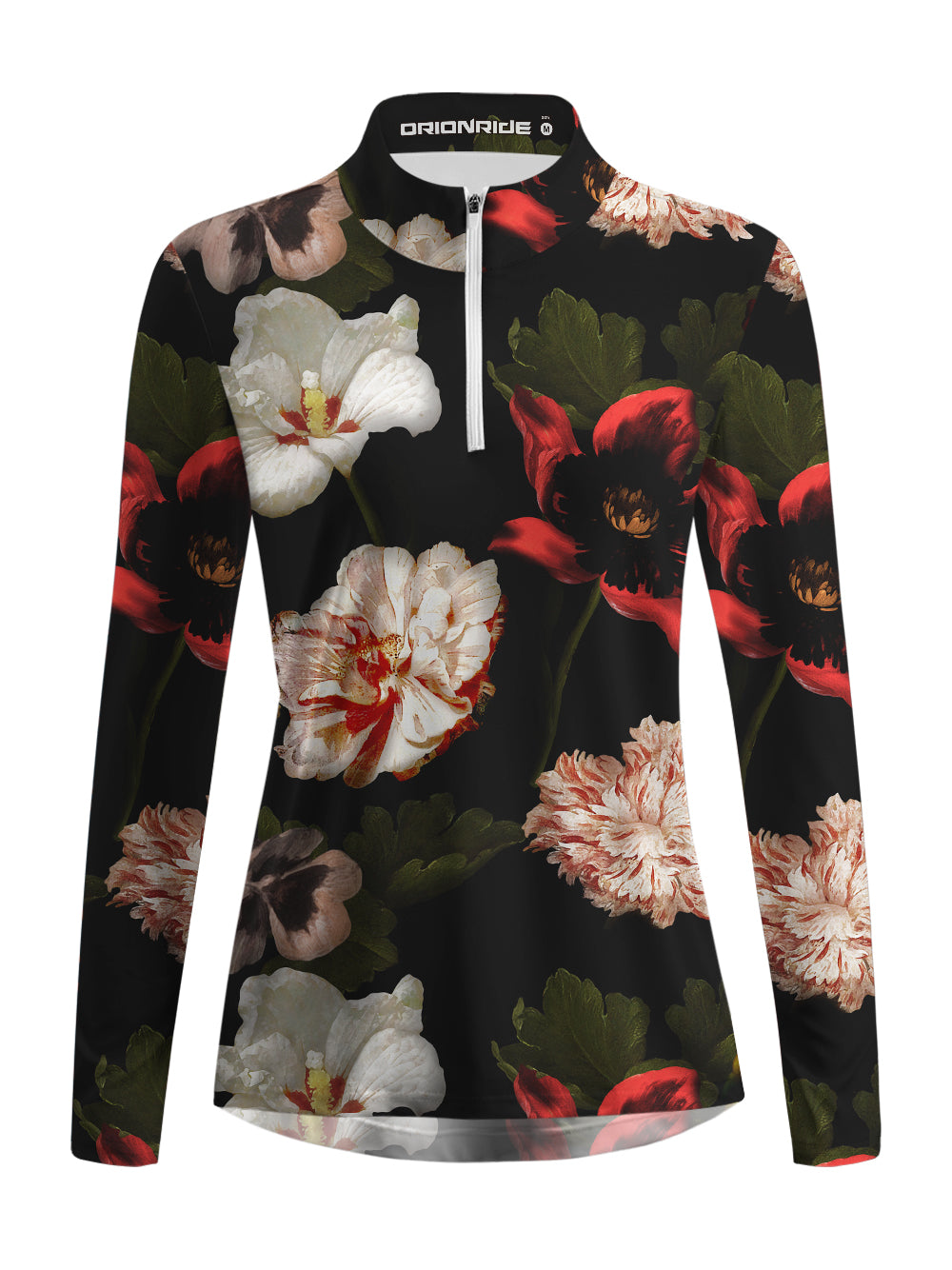 Orionride Flower Of Freedom Women's Quarter Zipper Long Sleeve Jersey