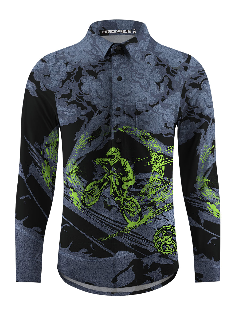 Orionride Through The Clouds Men's Stretchy Breathable Long Sleeve Gravel Shirt