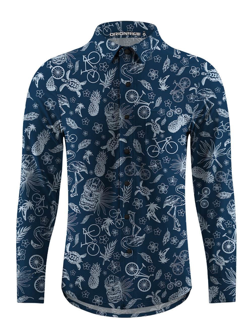 Orionride Marine Life Men's Stretchy Breathable Long Sleeve Gravel Shirt