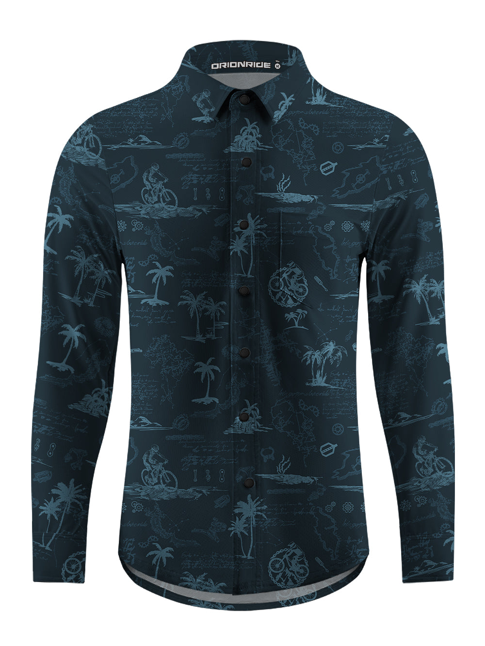 Orionride Island Relaxation Men's Stretchy Breathable Long Sleeve Gravel Shirt