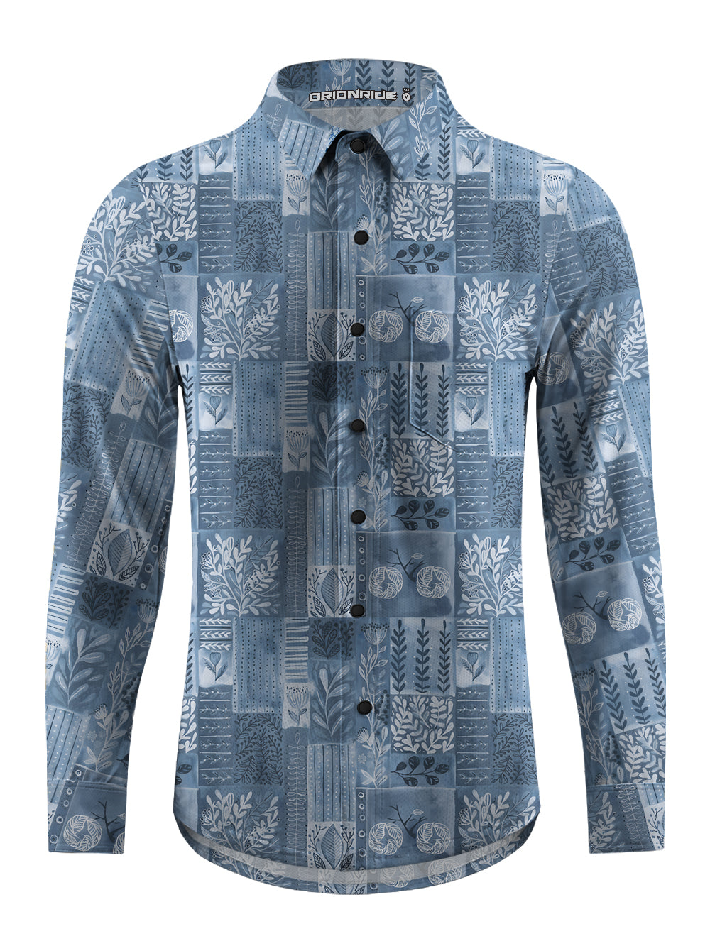 Orionride Bicycle Jigsaw Puzzle Men's Stretchy Breathable Long Sleeve Gravel Shirt