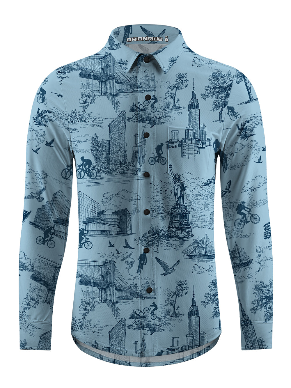 Orionride New York Diary Men's Stretchy Breathable Long Sleeve Gravel Shirt