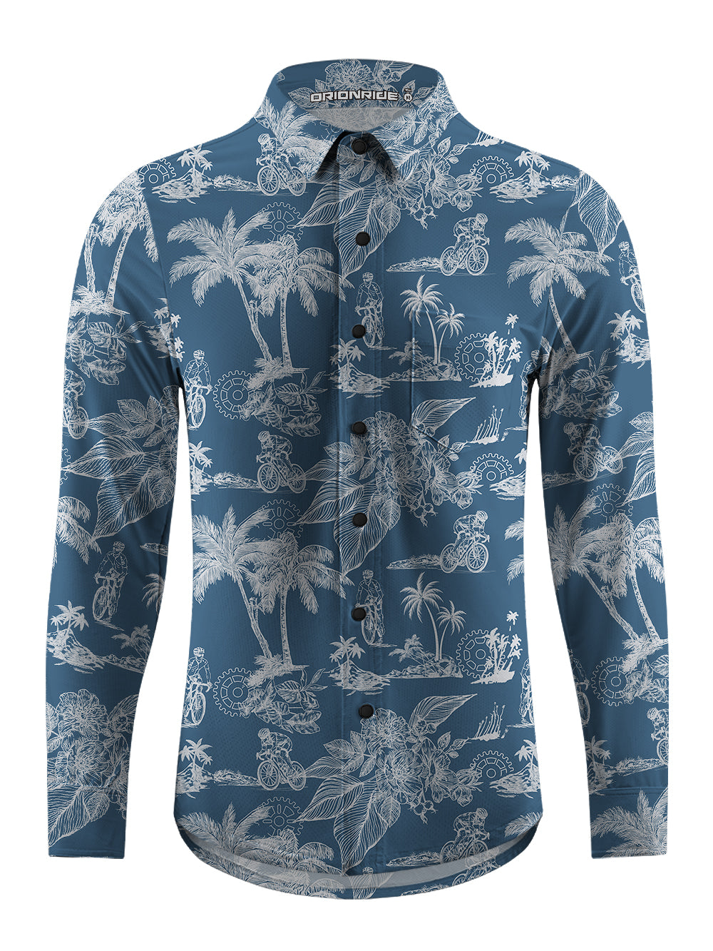 Orionride Passionate Island Men's Stretchy Breathable Long Sleeve Gravel Shirt