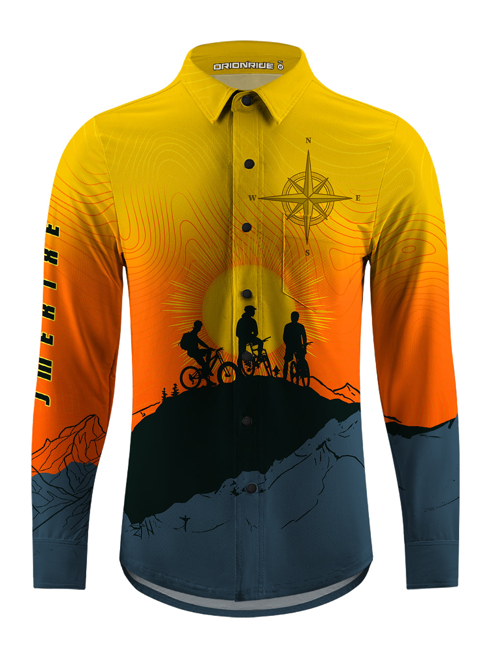 Orionride Sunrise Adventure Men's Stretchy Breathable Long Sleeve Gravel Shirt