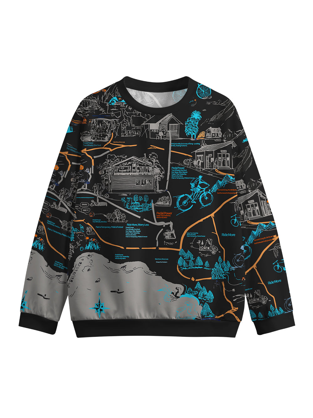 Orionride The Power Of Cycling Crew Neck Pullover Sweatshirt