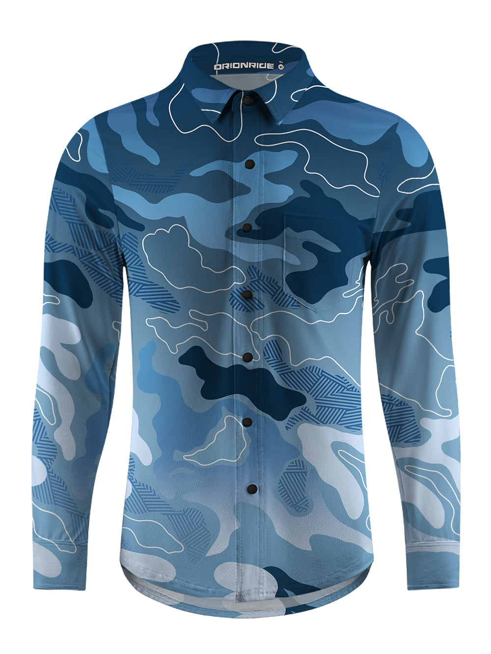 Orionride Gradient Ripple Men's Stretchy Breathable Long Sleeve Gravel Shirt