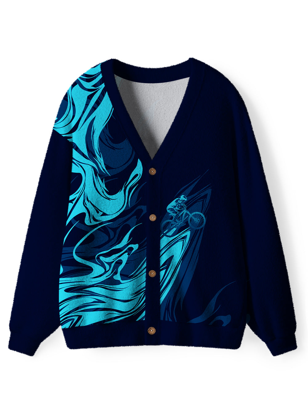 Orionride Water Ripples Men's Cardigan Knit Sweaters