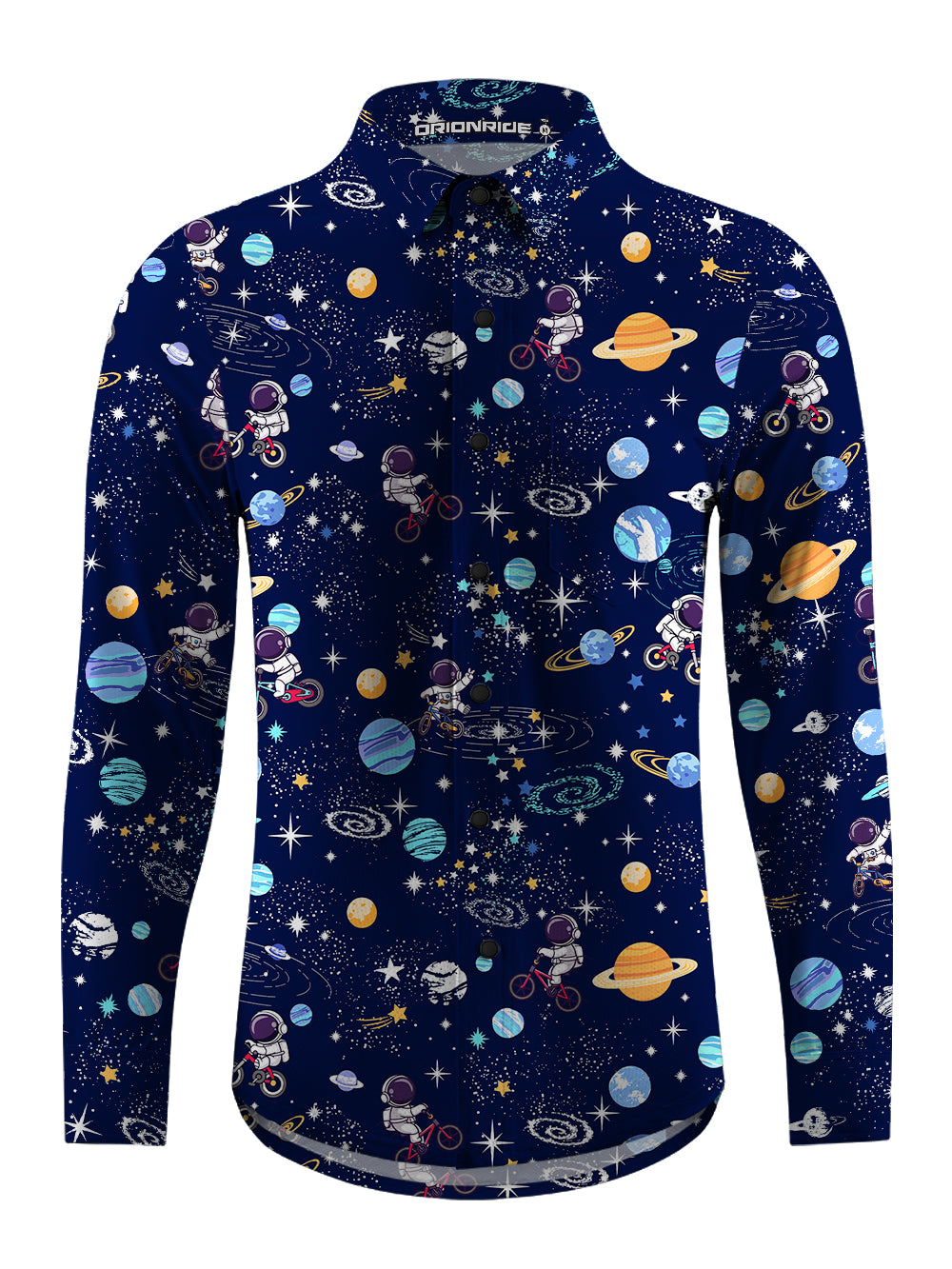 Orionride Space Travel Men's Stretchy Breathable Long Sleeve Gravel Shirt