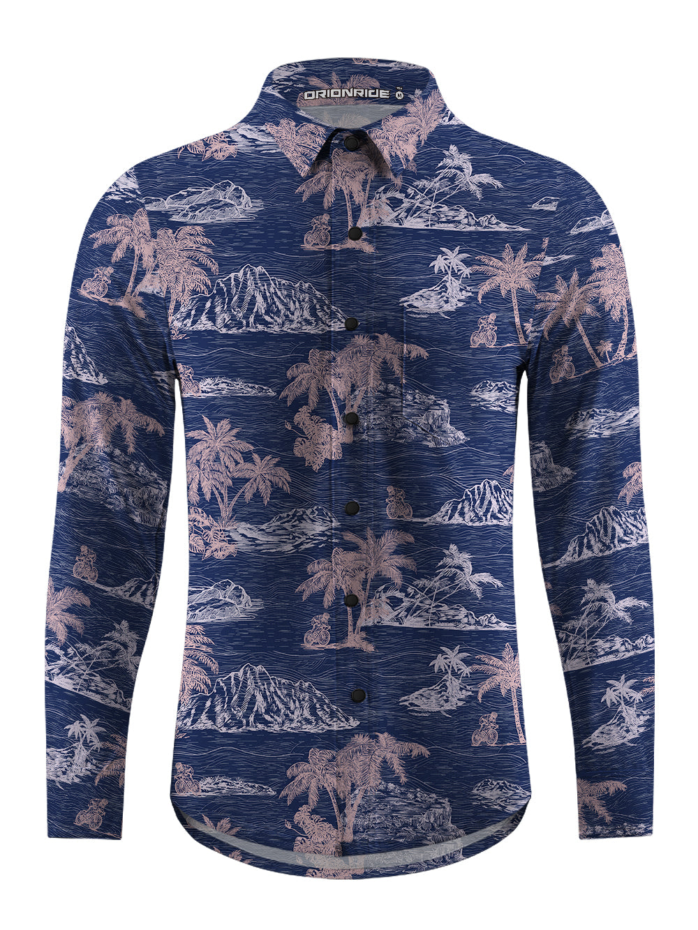 Orionride Secluded Island Men's Stretchy Breathable Long Sleeve Gravel Shirt