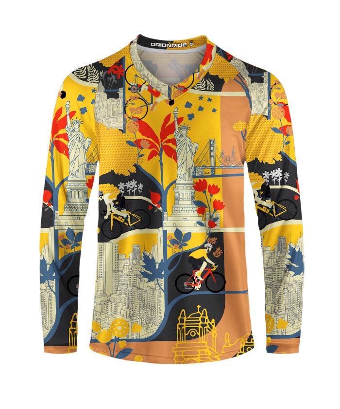 Orionride Cycling Scenery Long Sleeve Downhill Jersey