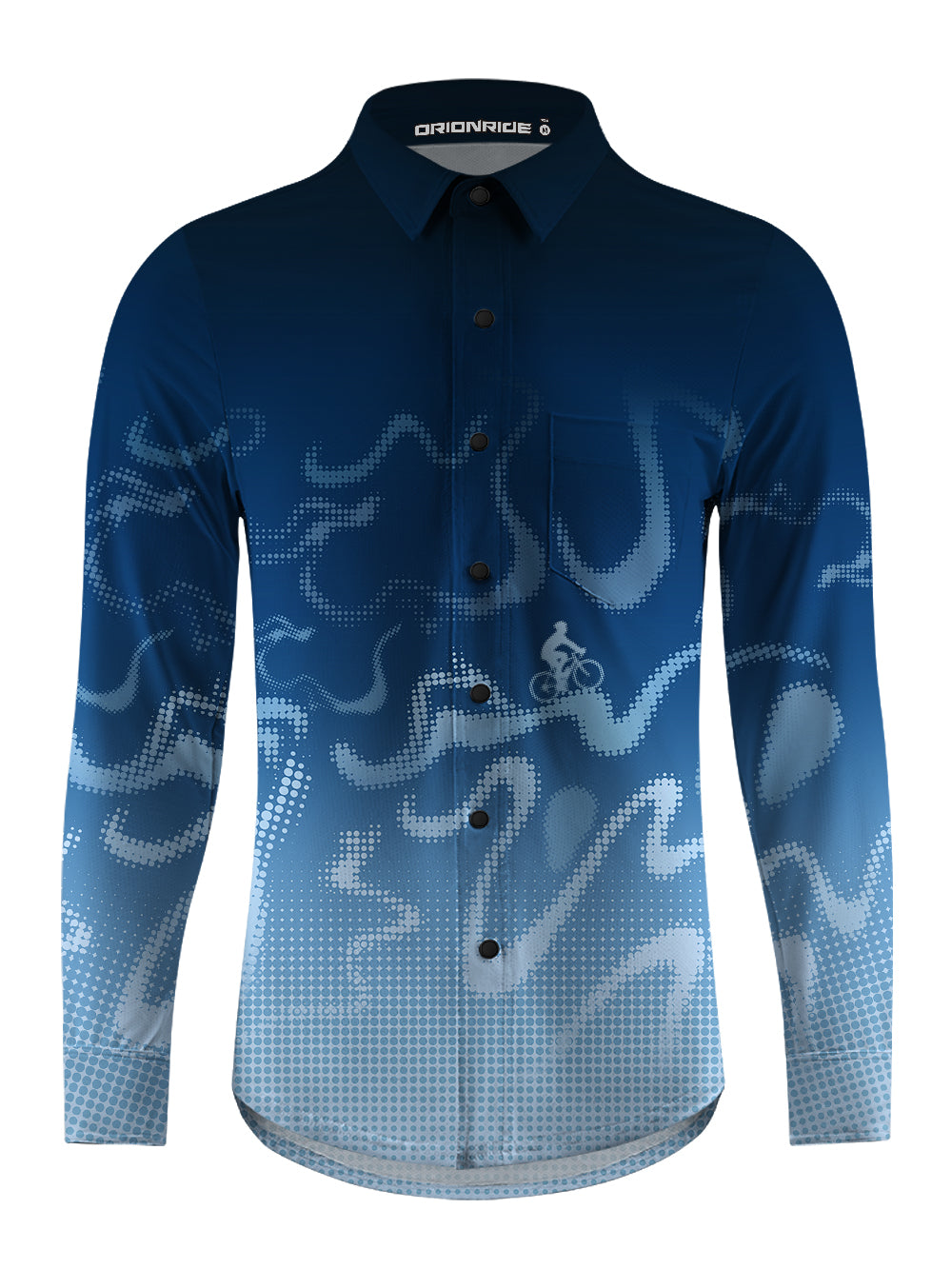 Orionride Virtual Contours Men's Stretchy Breathable Long Sleeve Gravel Shirt
