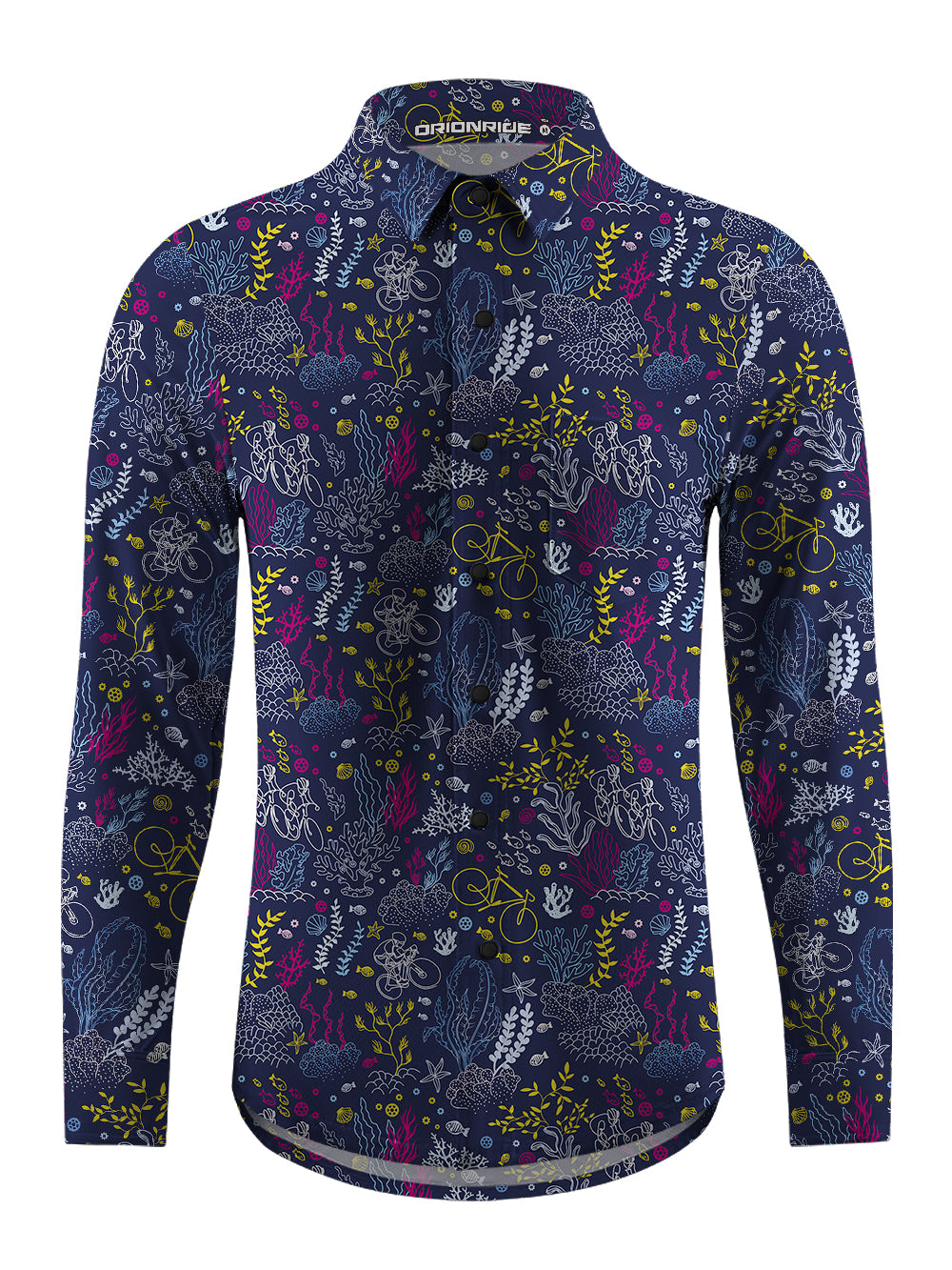 Orionride Coral Bike Men's Stretchy Breathable Long Sleeve Gravel Shirt