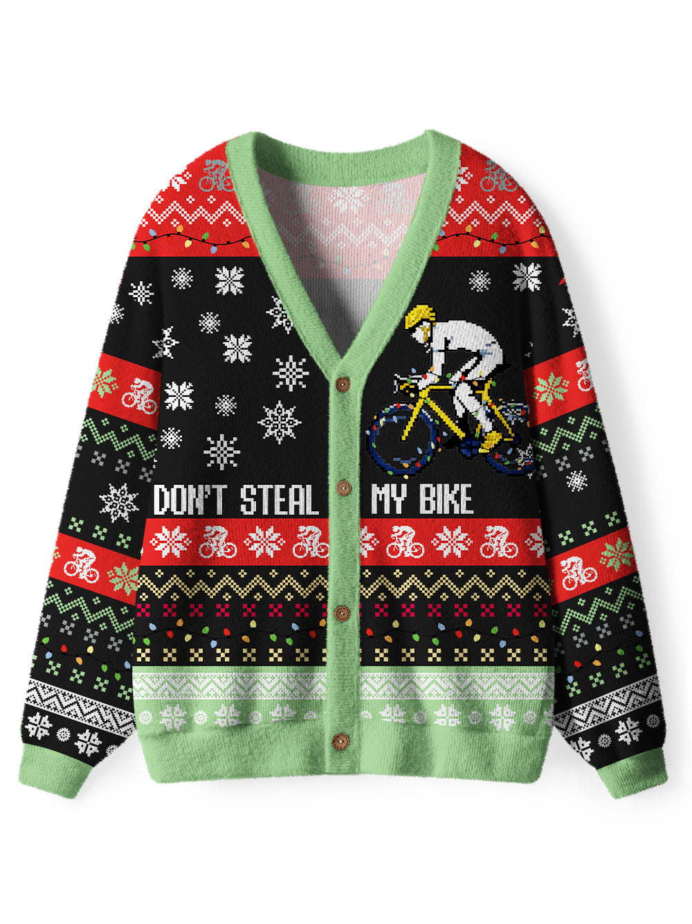 Orionride Don't Steal My Bike Men's Cardigan Knit Sweaters