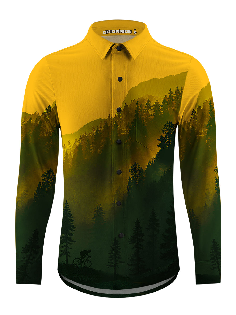 Orionride Noon Forest Men's Stretchy Breathable Long Sleeve Gravel Shirt