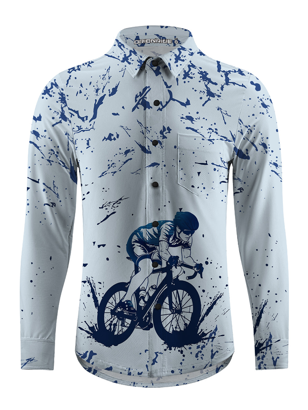 Orionride Ink Art Men's Stretchy Breathable Long Sleeve Gravel Shirt