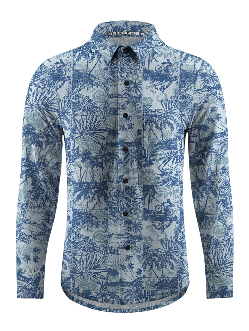 Orionride Beach Vacation Men's Stretchy Breathable Long Sleeve Gravel Shirt