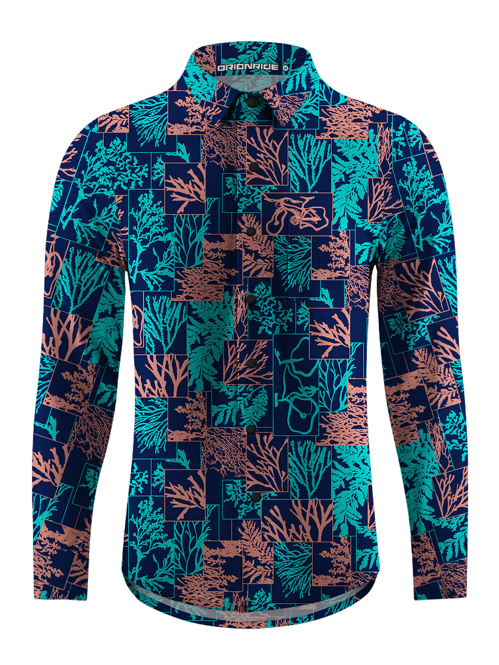 Orionride Coral Reef Cycling Men's Stretchy Breathable Long Sleeve Gravel Shirt