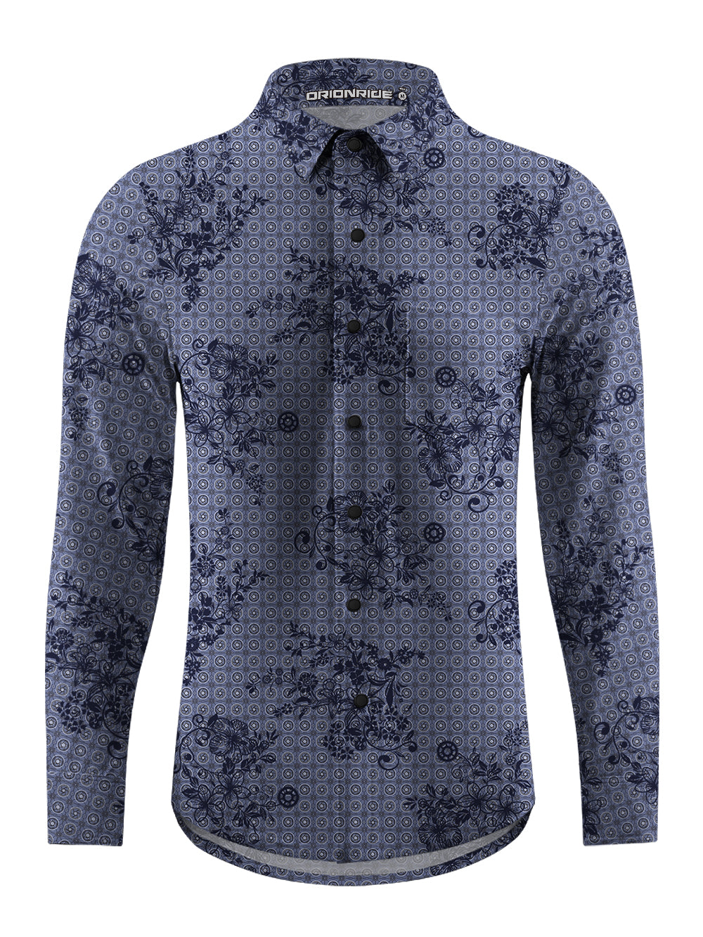 Orionride Hibiscus Secret Men's Stretchy Breathable Long Sleeve Gravel Shirt