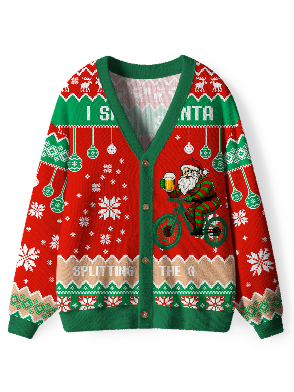 Orionride Santa Claus Men's Cardigan Knit Sweaters