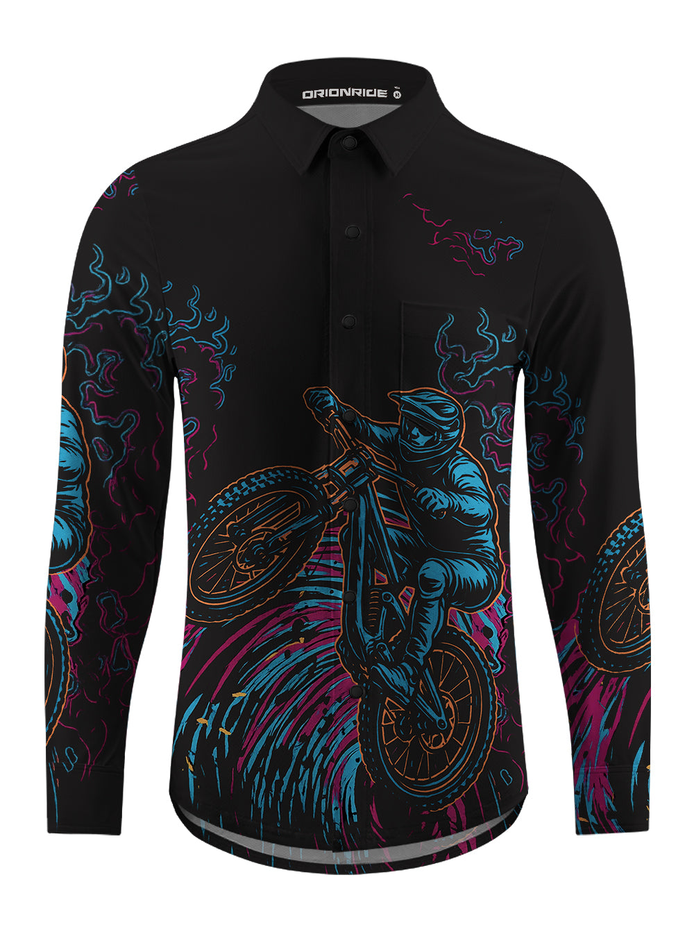 Orionride Cool Riding Men's Stretchy Breathable Long Sleeve Gravel Shirt