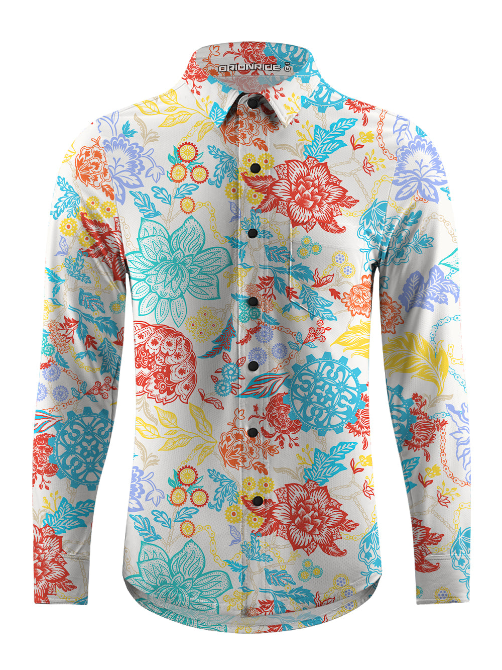 Orionride Tranquil Garden Men's Stretchy Breathable Long Sleeve Gravel Shirt