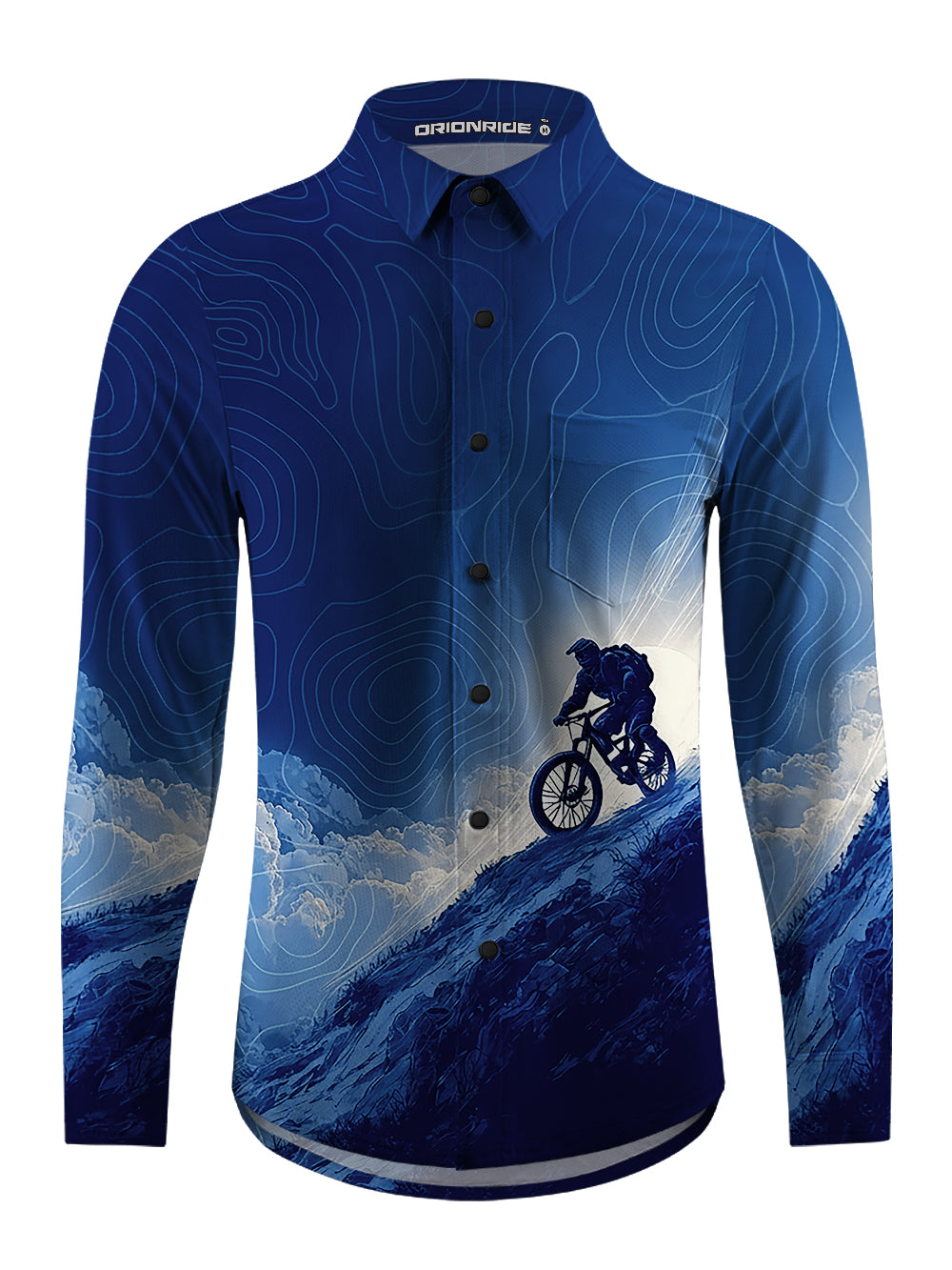 Orionride Clear Sky Men's Stretchy Breathable Long Sleeve Gravel Shirt