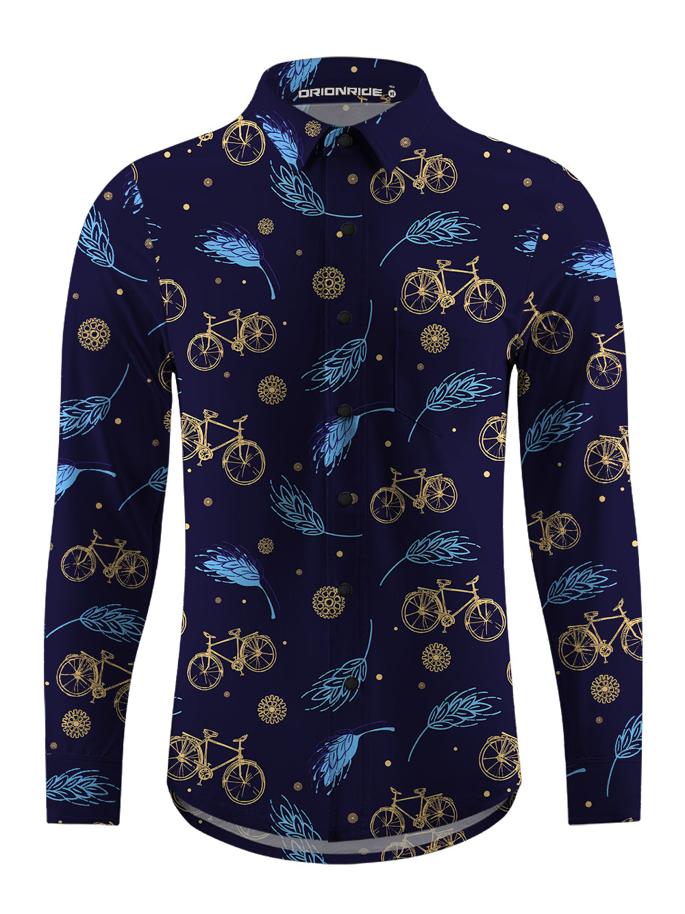Orionride Wheat Ride Men's Stretchy Breathable Long Sleeve Gravel Shirt