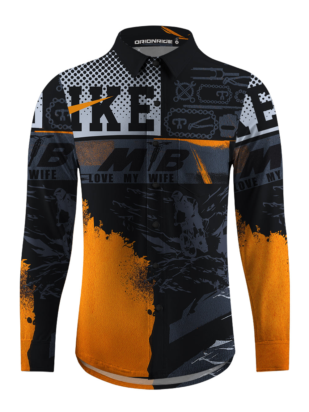 Orionride Determination To Ride Men's Stretchy Breathable Long Sleeve Gravel Shirt