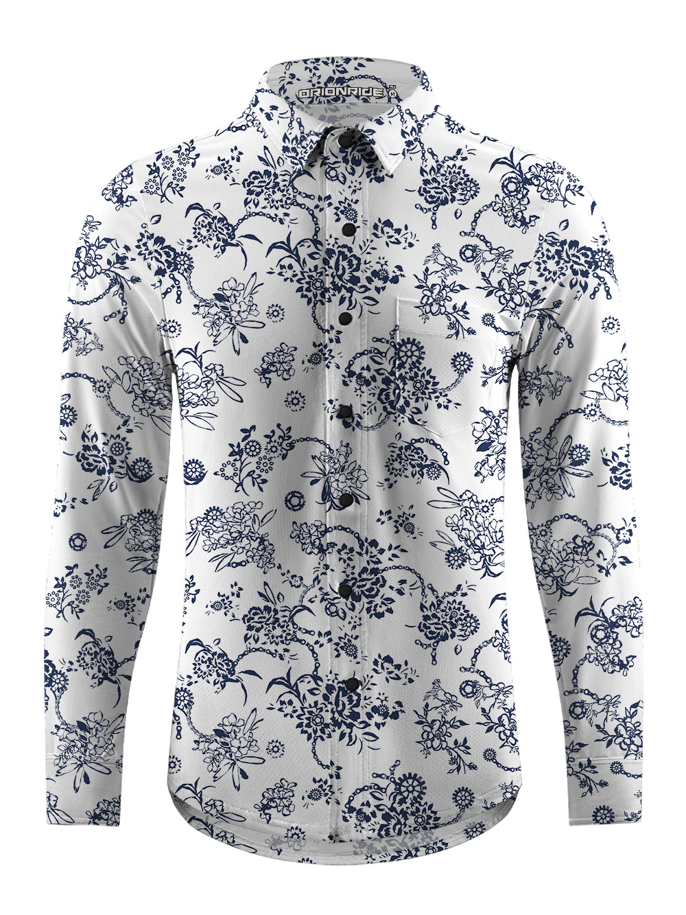 Orionride Mechanical Chain Flower Men's Stretchy Breathable Long Sleeve Gravel Shirt