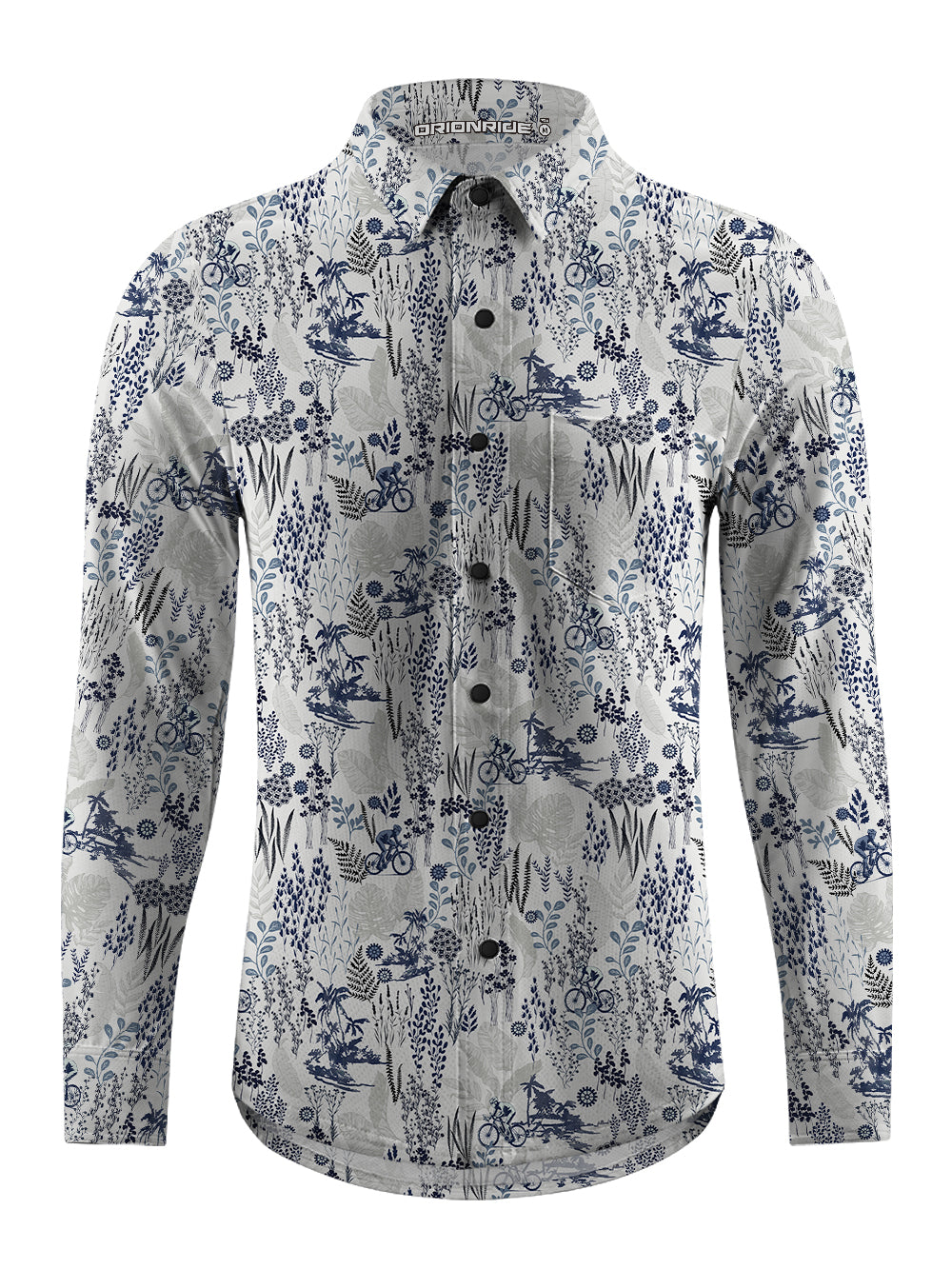 Orionride Dense Forest Men's Stretchy Breathable Long Sleeve Gravel Shirt