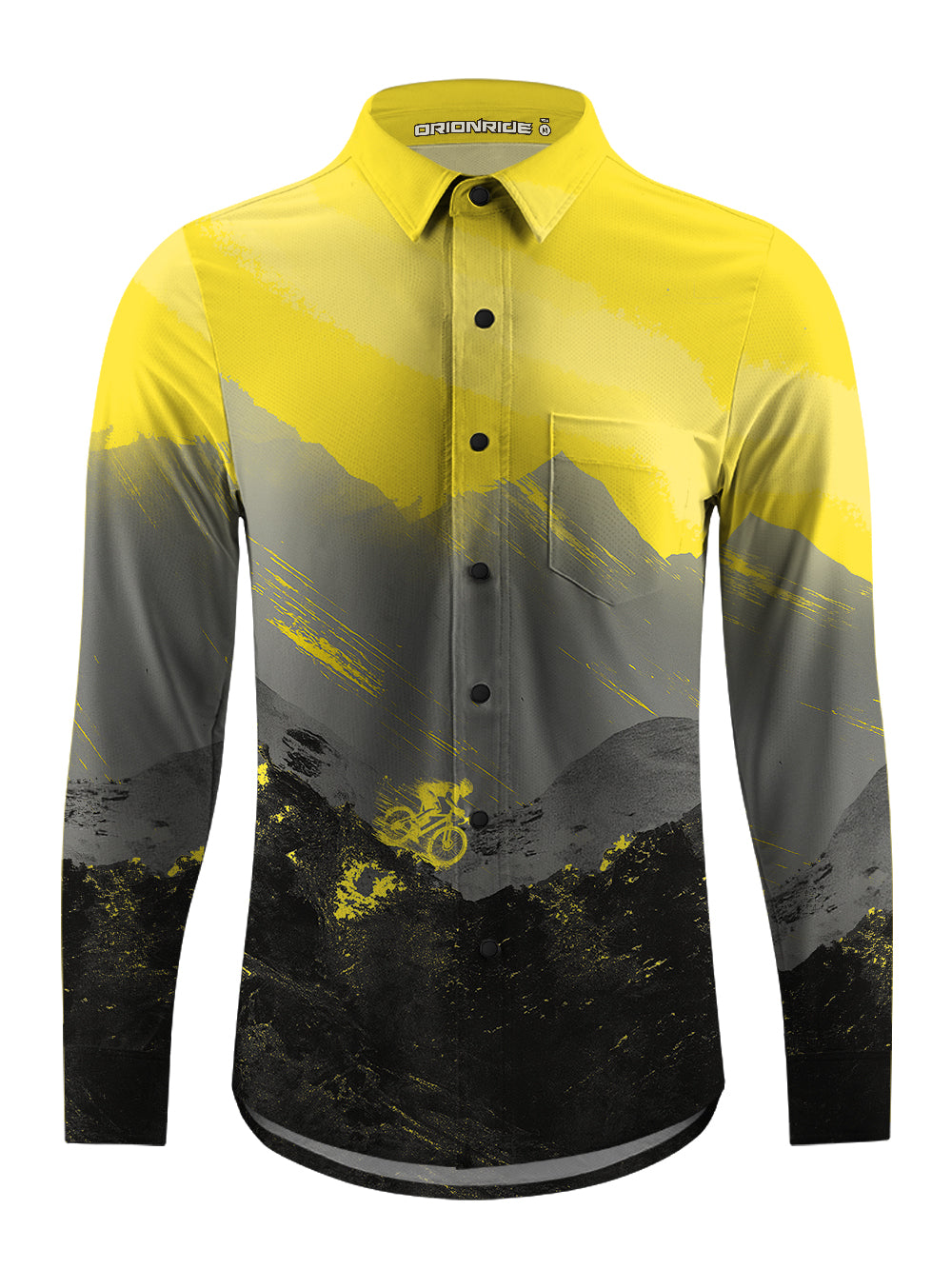 Orionride A Contest Of Speed Men's Stretchy Breathable Long Sleeve Gravel Shirt