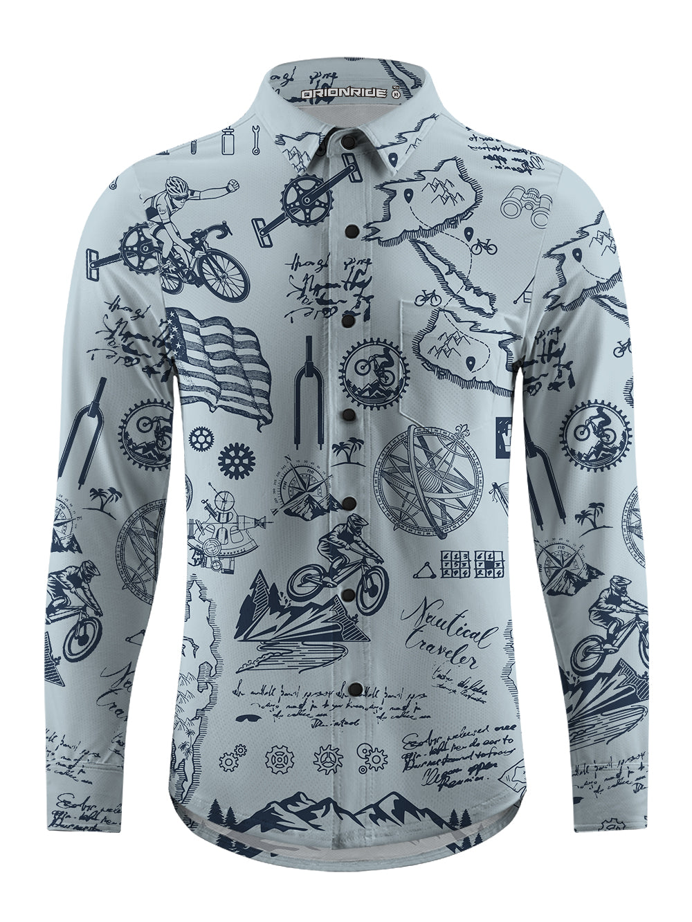 Orionride Go Travel Men's Stretchy Breathable Long Sleeve Gravel Shirt