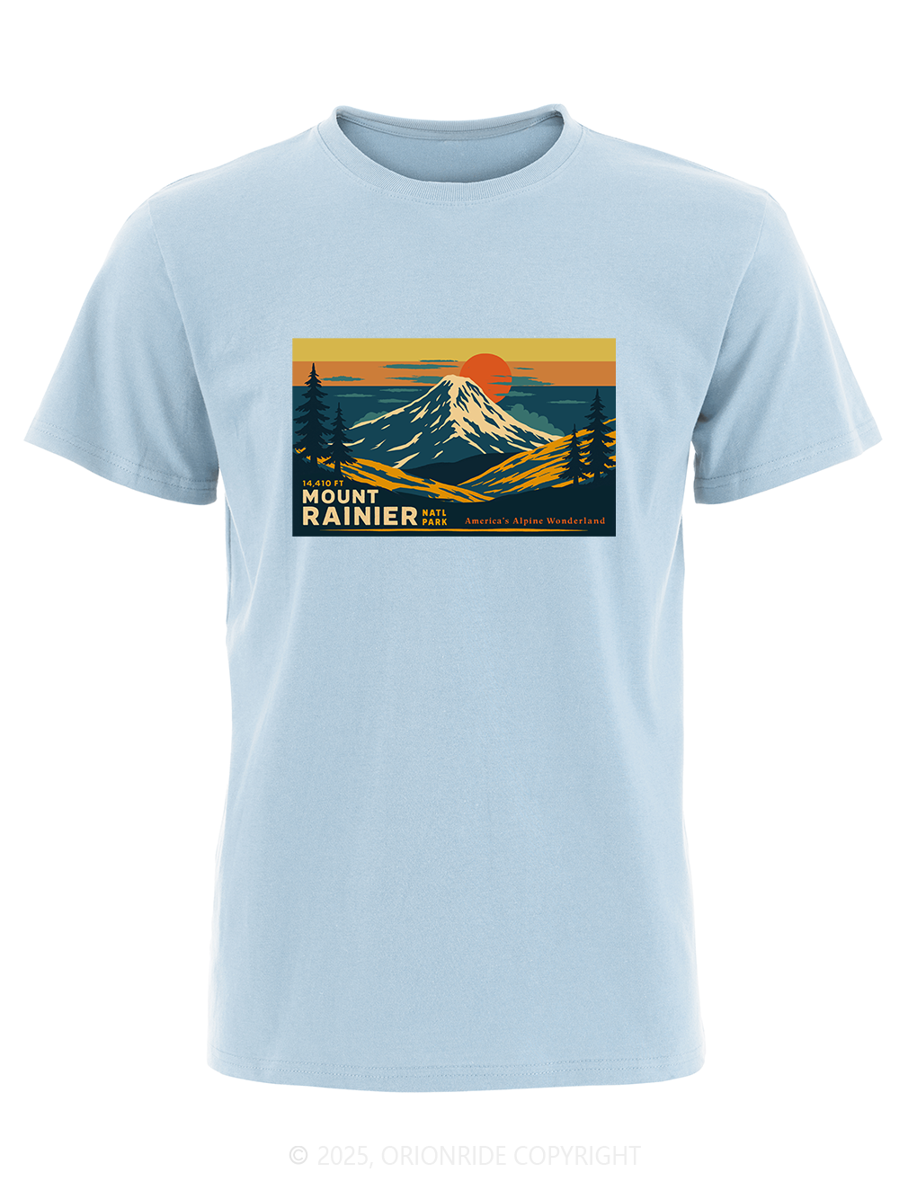 Orionride Mountain Top View Short Sleeves Bike T-Shirt