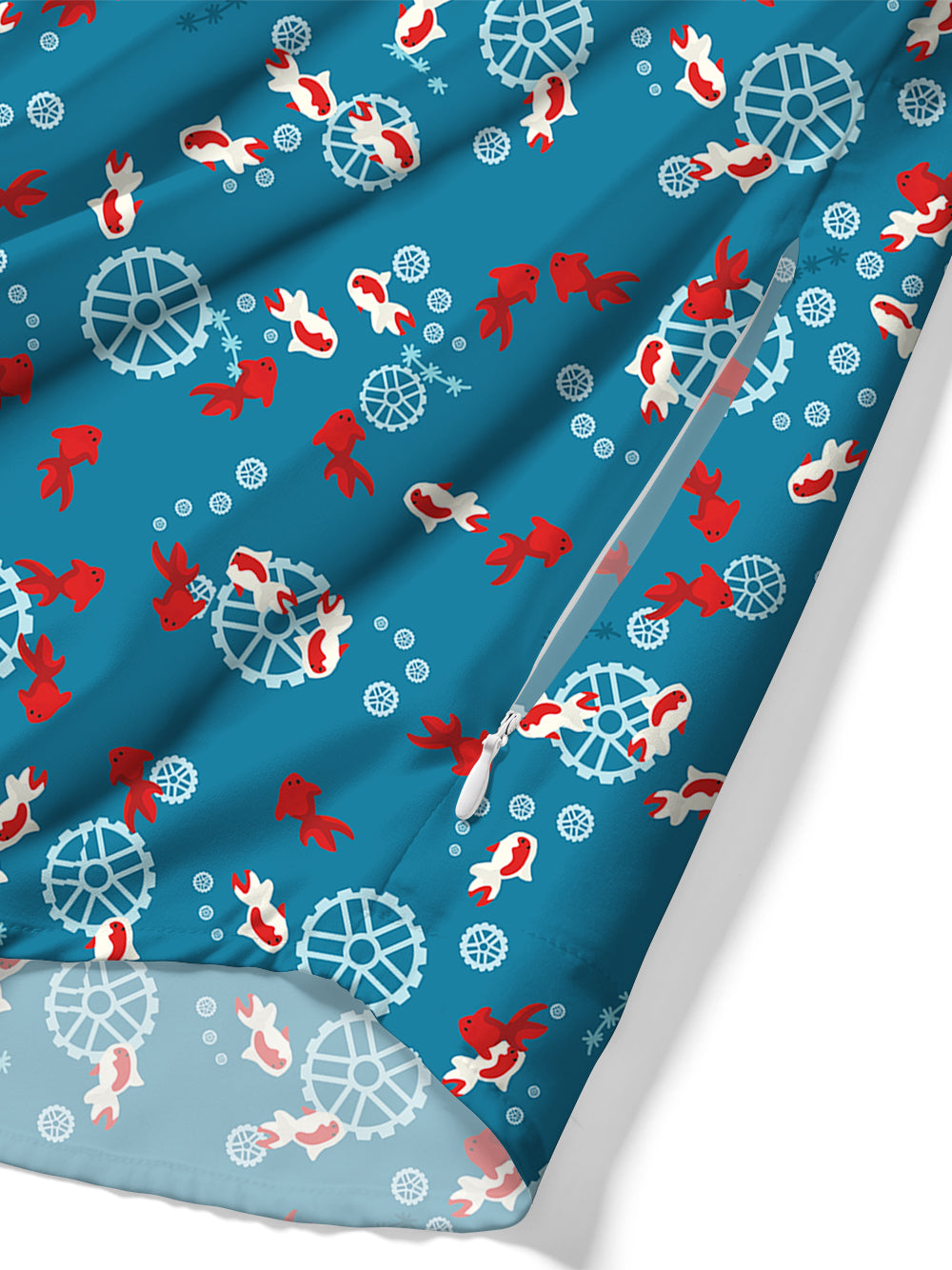 Orionride Undersea Goldfish Zipper Pockets Ultra Lightweight Short Sleeves Gravel Shirt