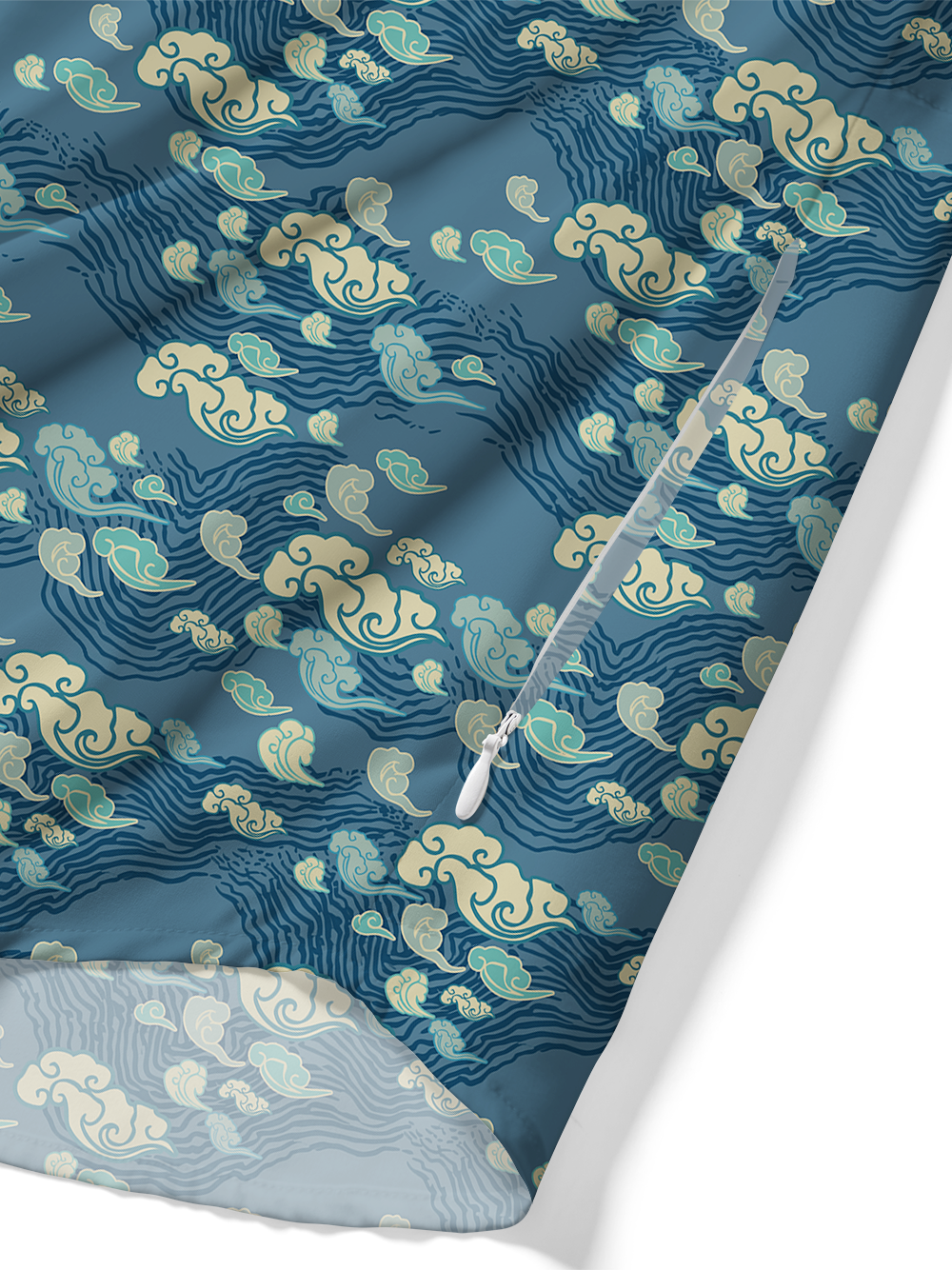 Orionride Japanese Cloud Pattern Zipper Pockets Ultra Lightweight Short Sleeves Gravel Shirt