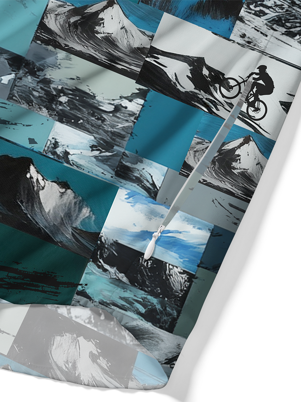 Orionride Mountain Peaks In Ink Painting Zipper Pockets Ultra Lightweight Short Sleeves Gravel Shirt