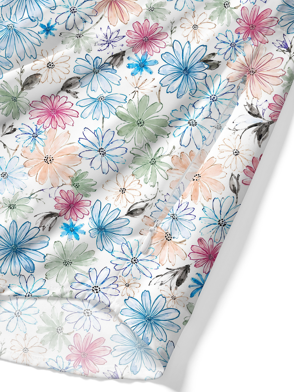 Orionride Wild Blossoms Zipper Pockets Ultra Lightweight Short Sleeves Gravel Shirt