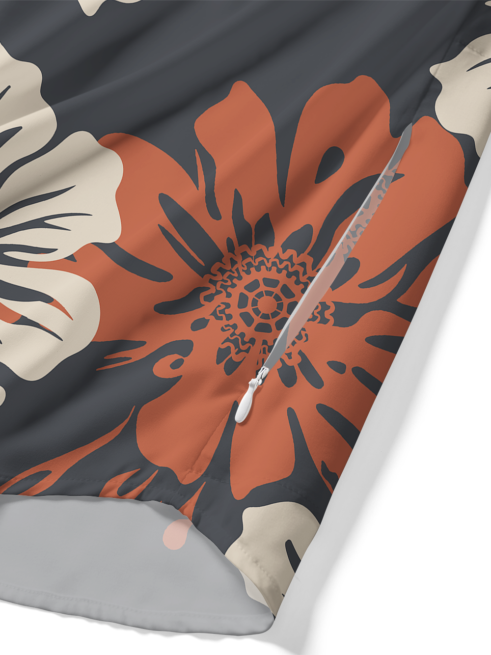 Orionride Large Flowers Zipper Pockets Ultra Lightweight Short Sleeves Gravel Shirt