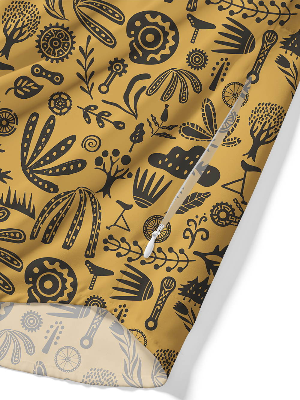 Orionride Totem Arrangement Zipper Pockets Ultra Lightweight Short Sleeves Gravel Shirt