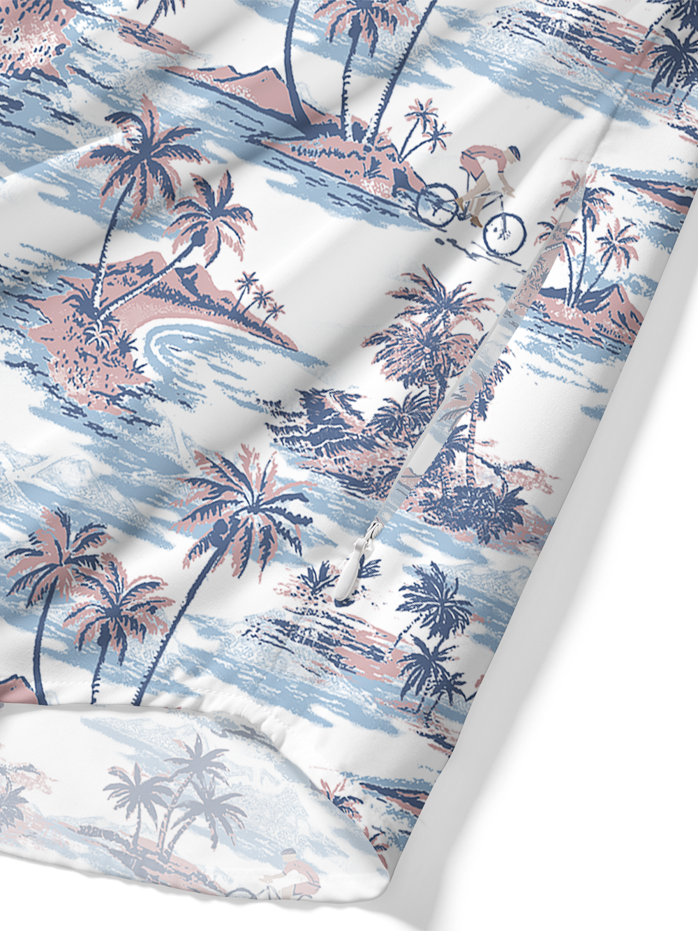 Orionride Dreamy Island Zipper Pockets Ultra Lightweight Short Sleeves Gravel Shirt