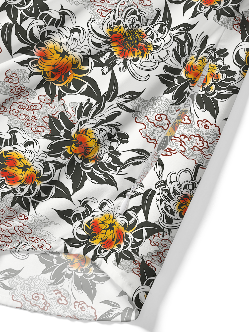 Orionride Chrysanthemums In Full Bloom Zipper Pockets Ultra Lightweight Short Sleeves Gravel Shirt