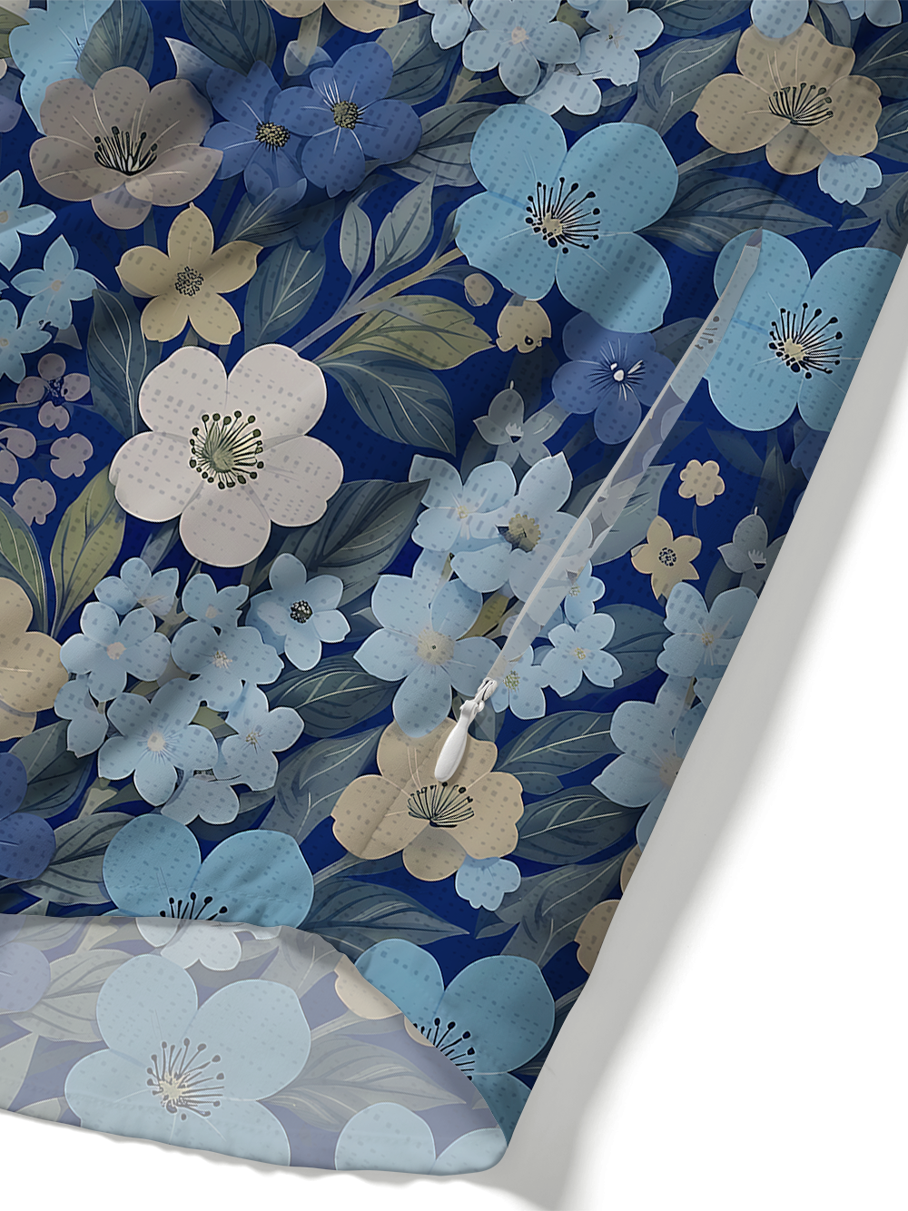 Orionride Gradated Floral Shadows Zipper Pockets Ultra Lightweight Short Sleeves Gravel Shirt