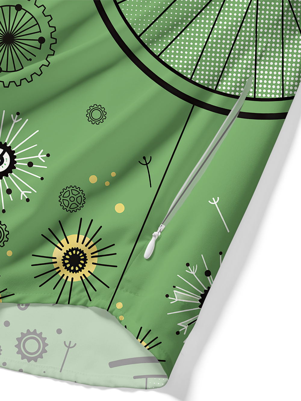 Orionride Mechanical Dandelion Zipper Pockets Ultra Lightweight Short Sleeves Gravel Shirt
